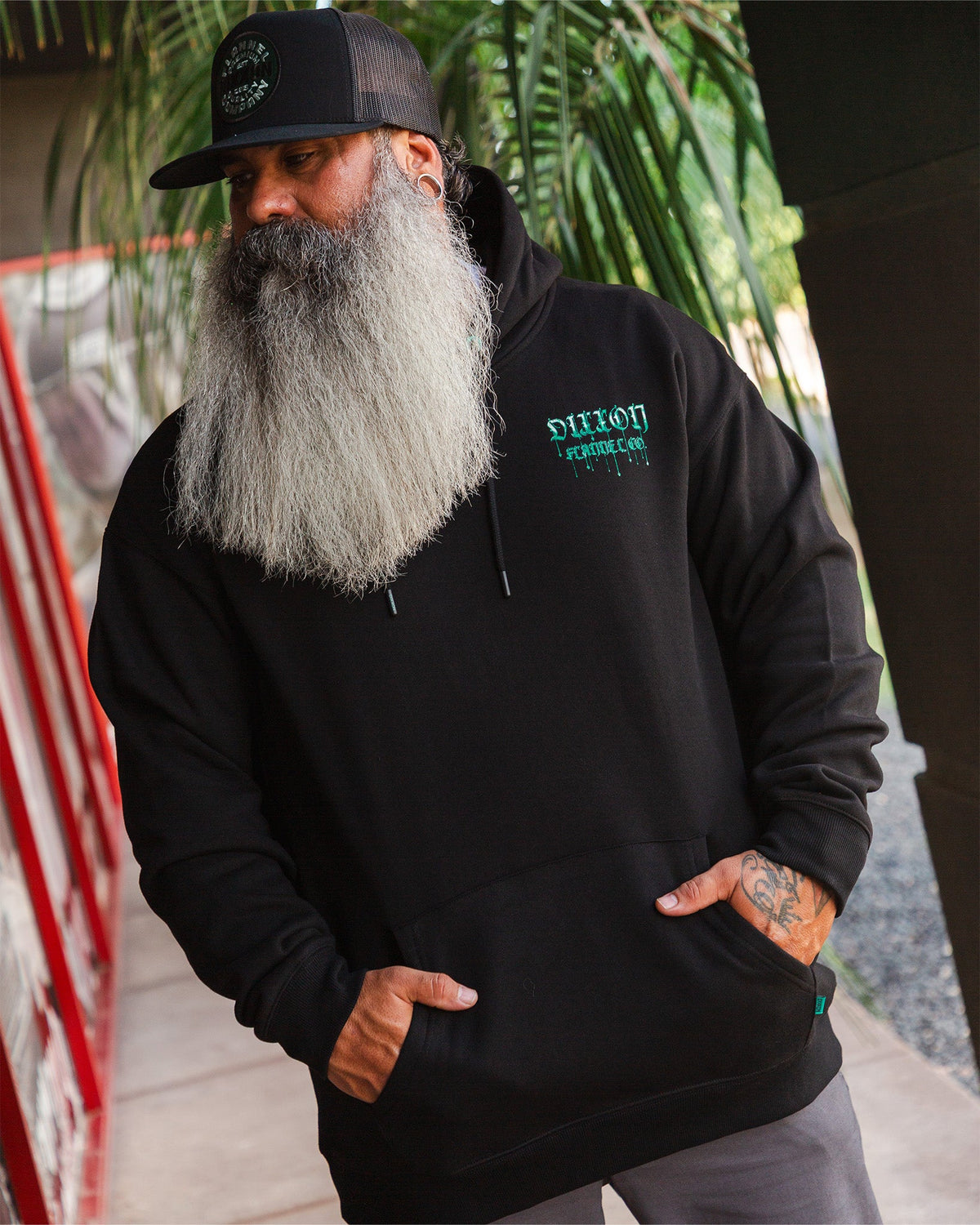 Teal Staking Claim Pullover Hoodie - Black - Dixxon Flannel Co.