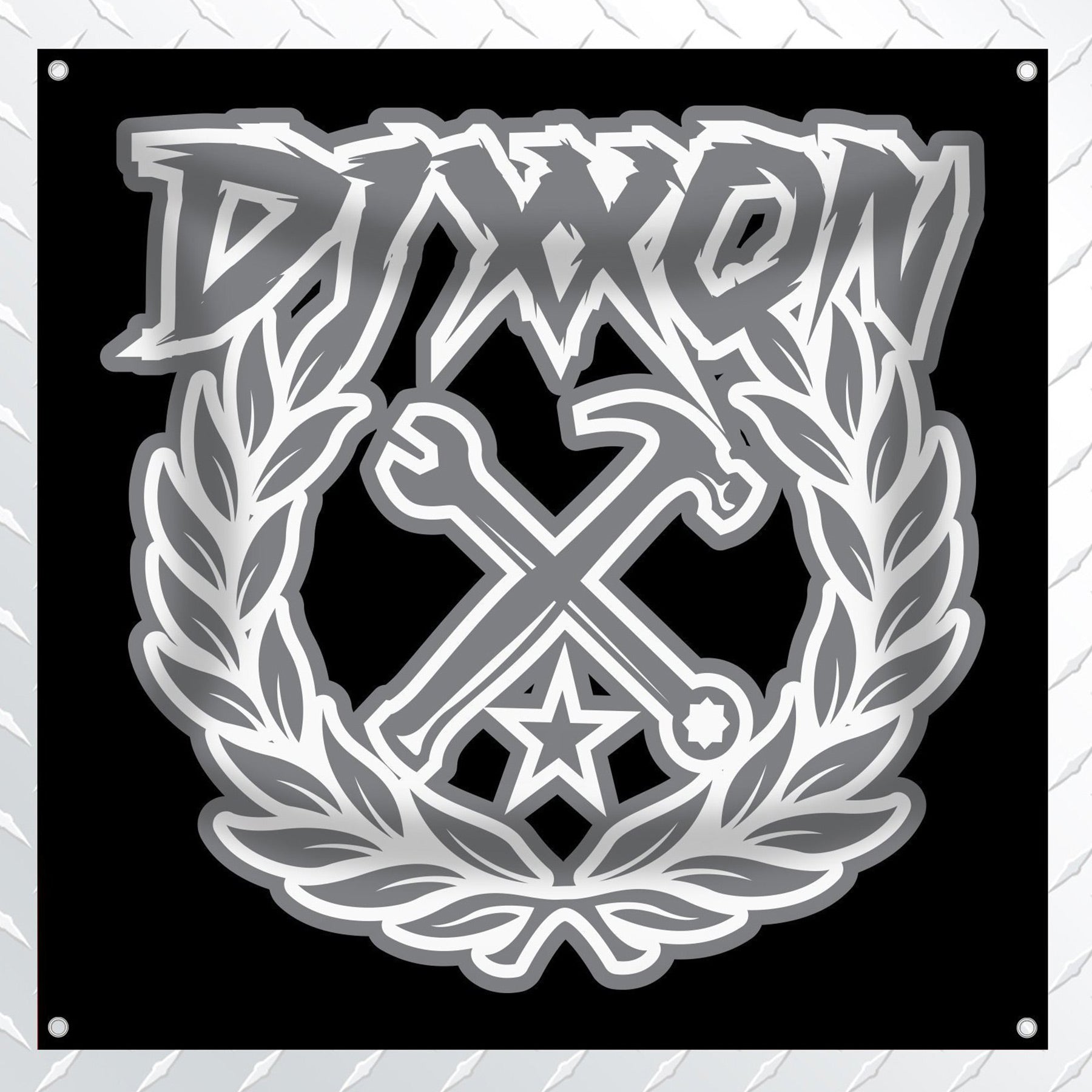 Party Crest Vinyl Garage Banner | Dixxon Flannel Co.