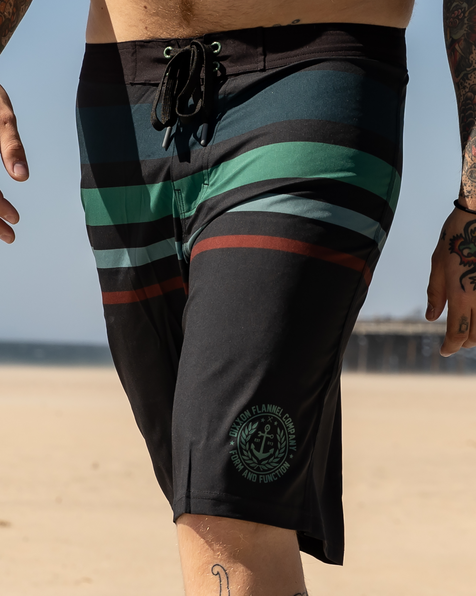 Spicoli Boardshorts - Black & Green - Dixxon Flannel Co. 