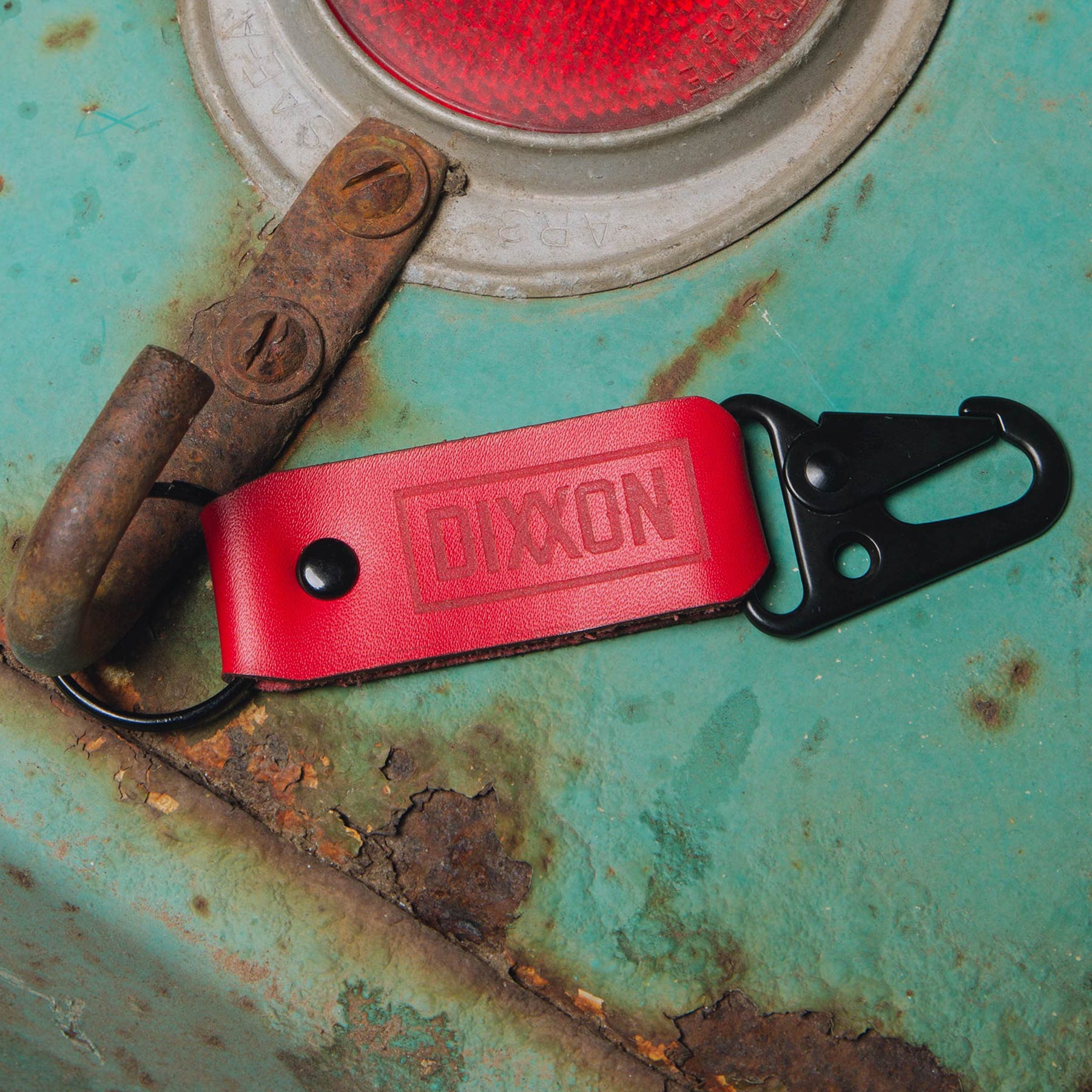 Leather Keychain Clip - Red - Dixxon Flannel Co.