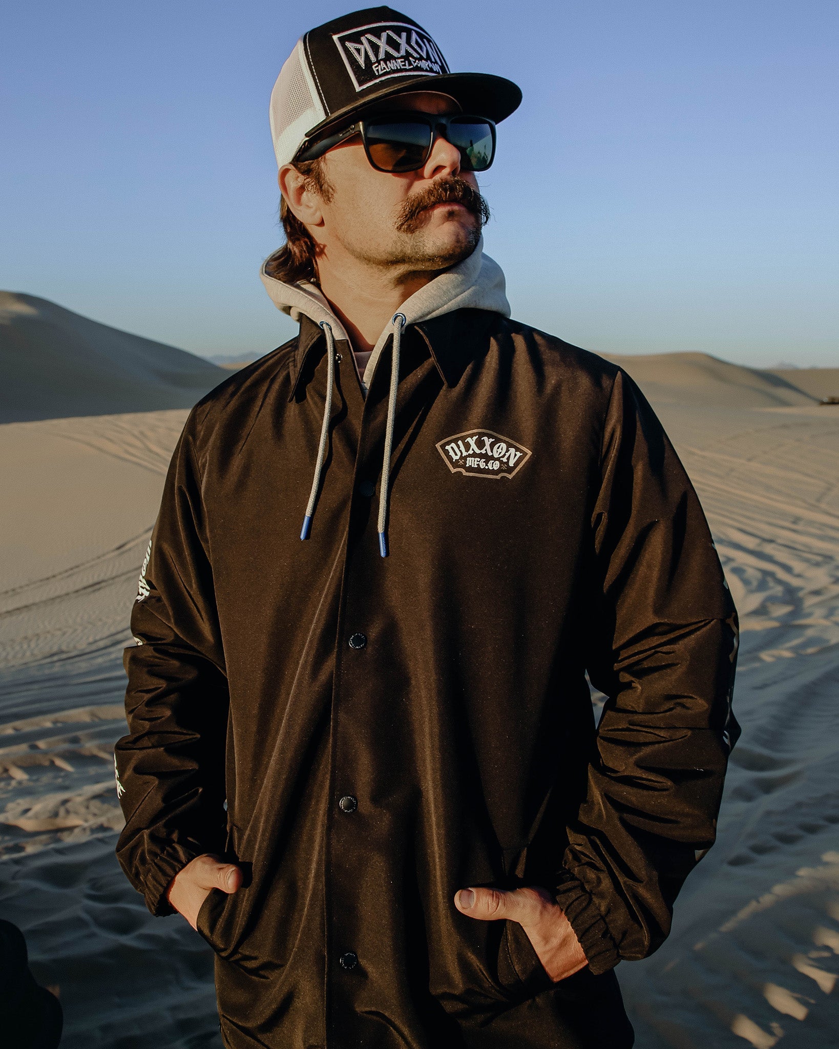 White & Gold Salty Patch Coaches Jacket - Black | Dixxon Flannel