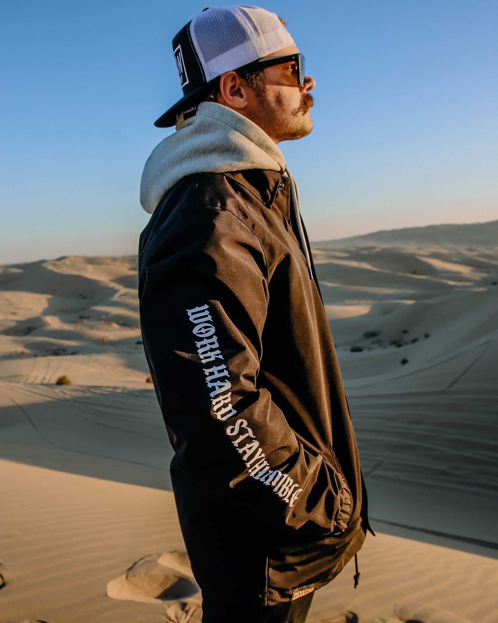 White & Gold Salty Patch Coaches Jacket - Black | Dixxon Flannel