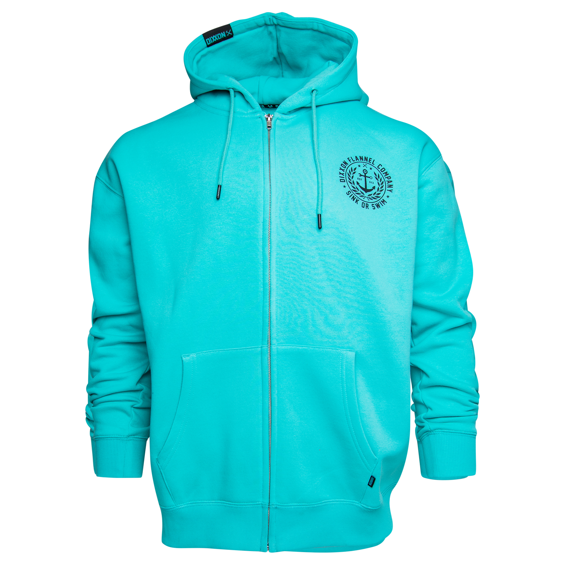 Salty Crest Zip Up Hood - Tiffany – DIXXON UK Salty Crest Zip Up Hood - Tiffany – DIXXON UK