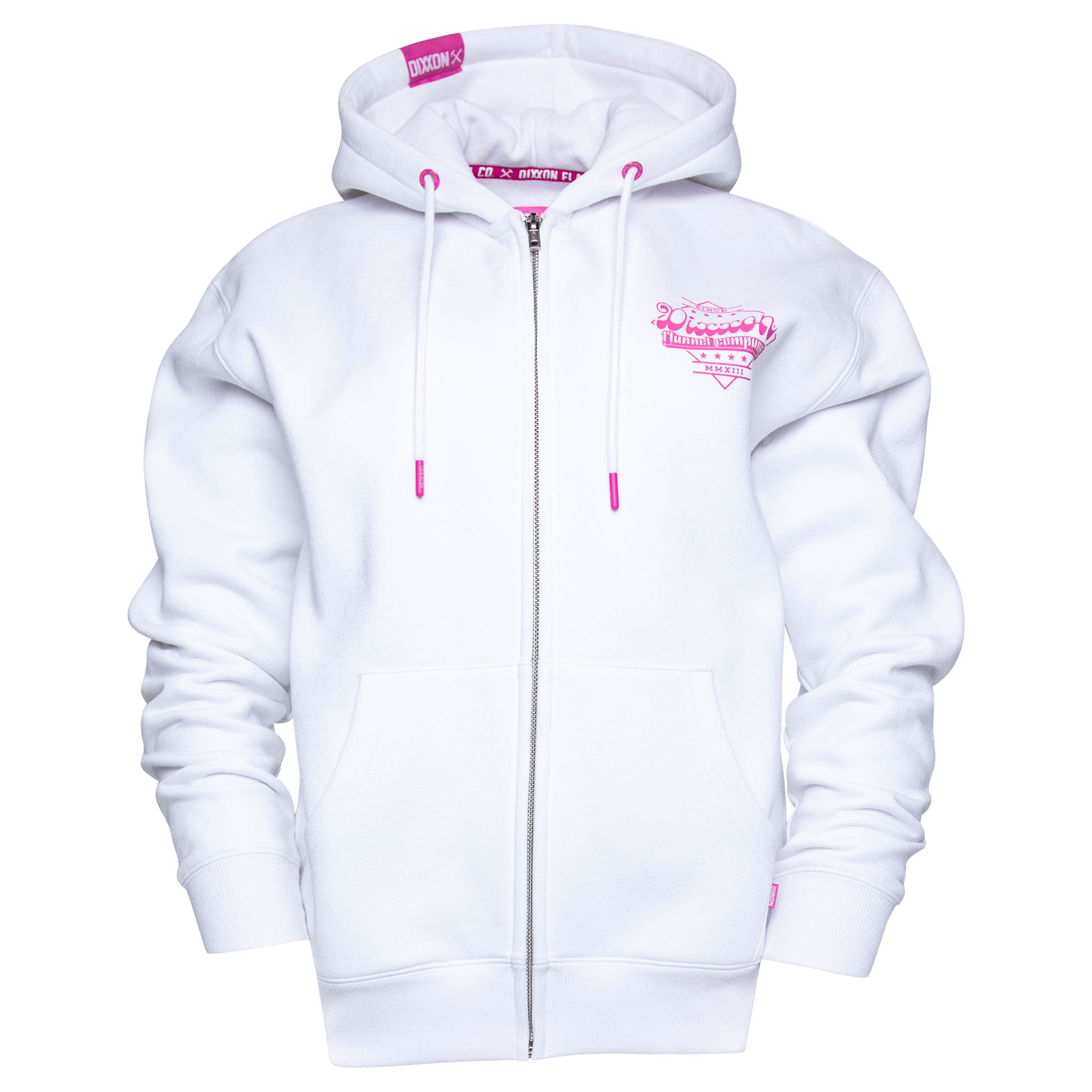 Women's Pink Stardust Zip Up Hoodie - White - Dixxon Flannel Co.