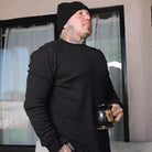 Men's Waffle Knit Long Sleeve T-Shirt - Black | Dixxon Flannel Co.