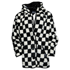 Women's Checkered Sherpa Cardigan - Black & White - Dixxon Flannel Co.