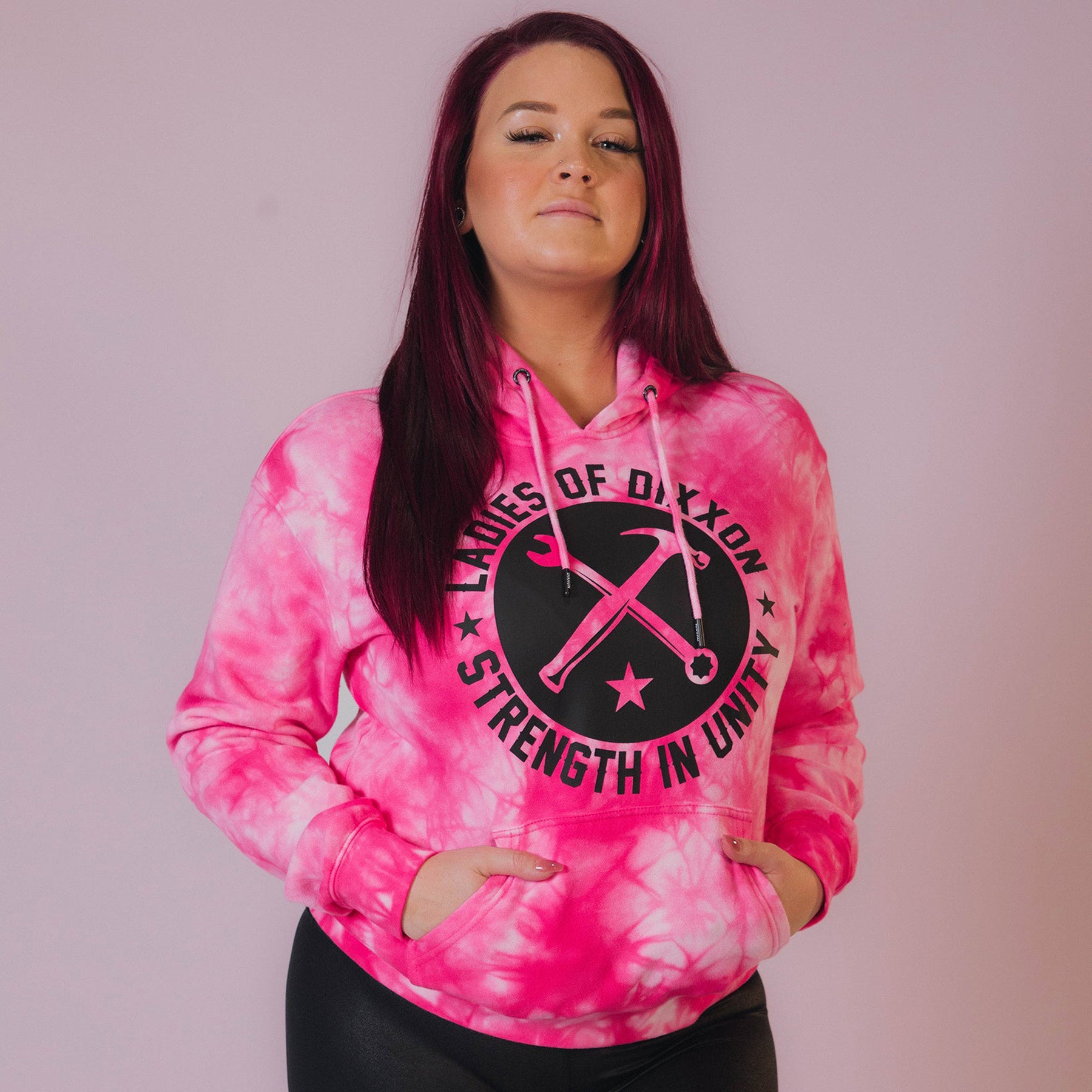 Ladies Of Dixxon Tie Dye Hoodie - Pink