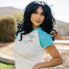 Women's Sunny Days Raglan Tee - White & Tiffany - Dixxon Flannel Co.