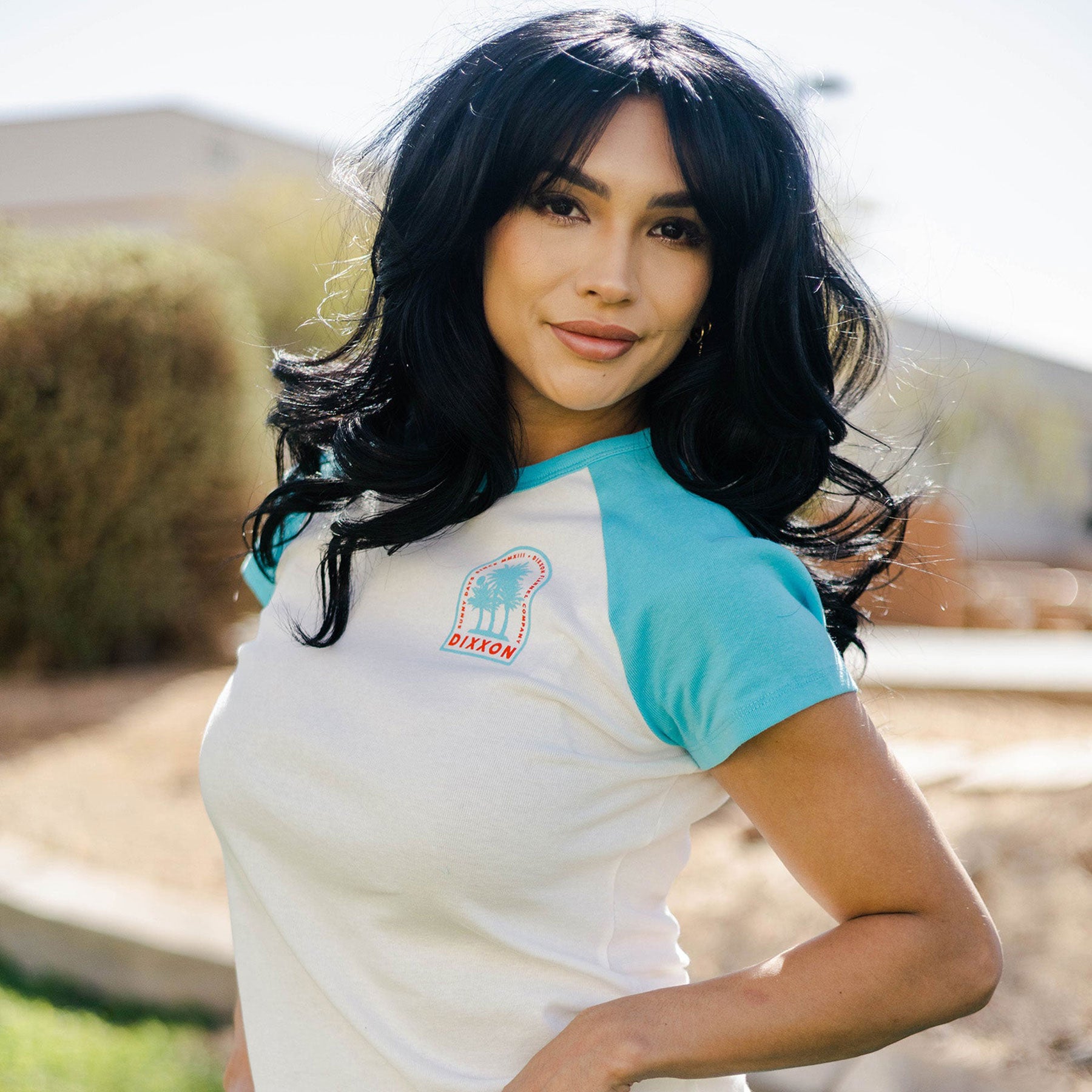 Women's Sunny Days Raglan Tee - White & Tiffany - Dixxon Flannel Co.