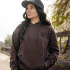 Women's Black Crest Lightweight Pullover Hoodie - Brown - Dixxon Flannel Co.