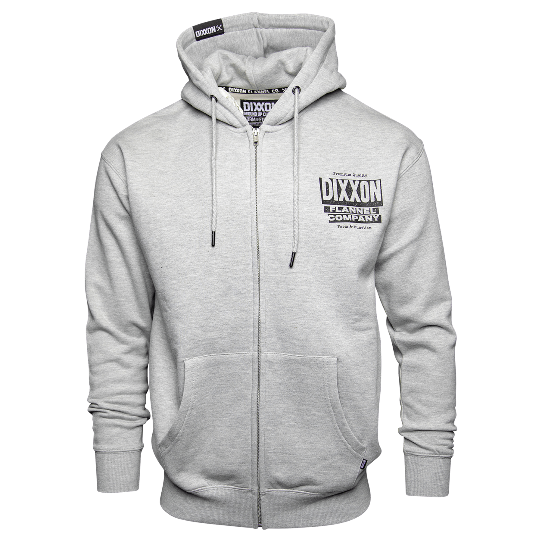 Black Premium Quality Zip Up Hoodie - Heather Grey - Dixxon Flannel Co.