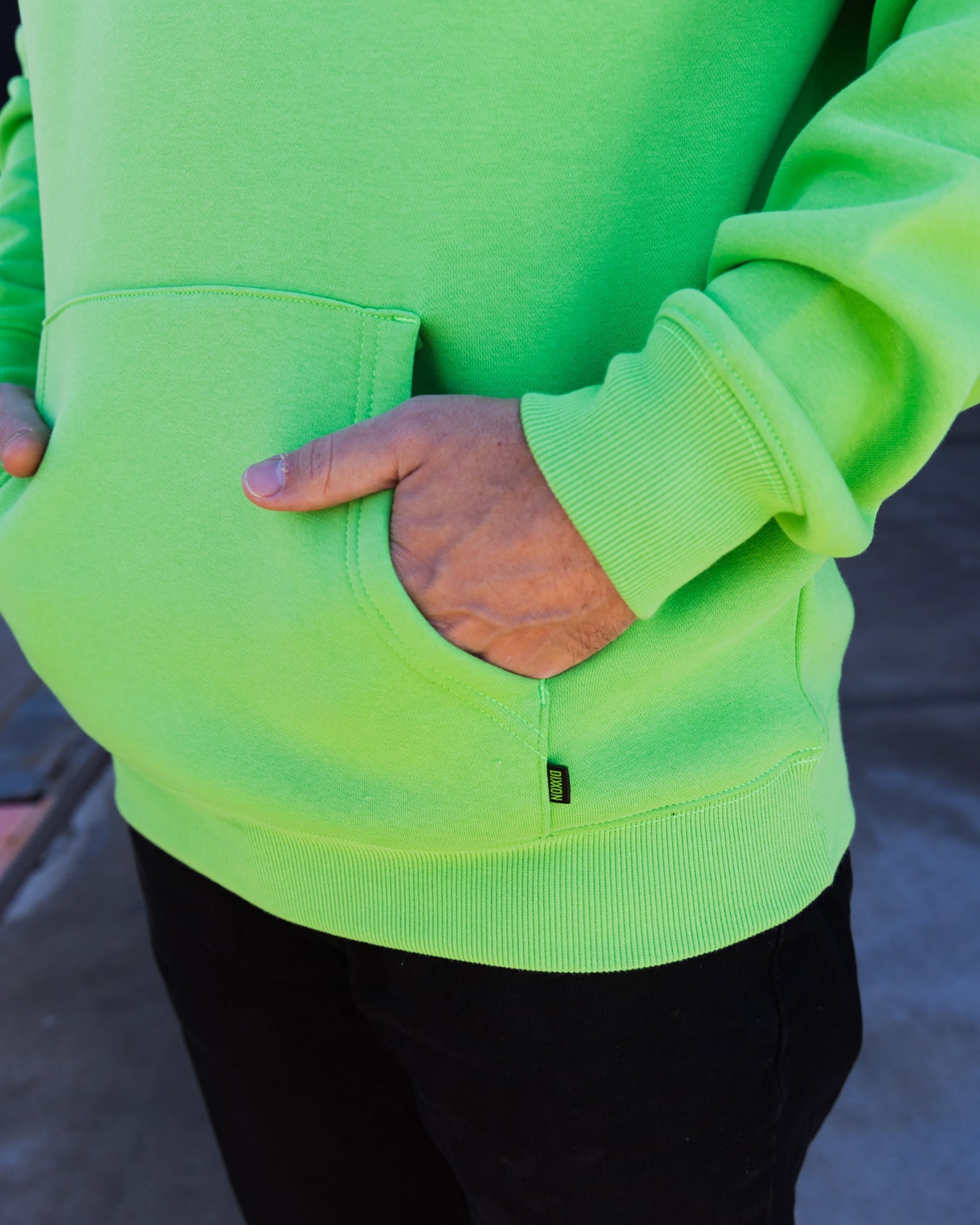 Black Streamline Pullover Hoodie - Safety Green - Dixxon Flannel Co.