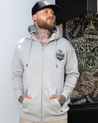 Black Working Class Logo Zip Up Hoodie - Heather Grey - Dixxon Flannel Co.