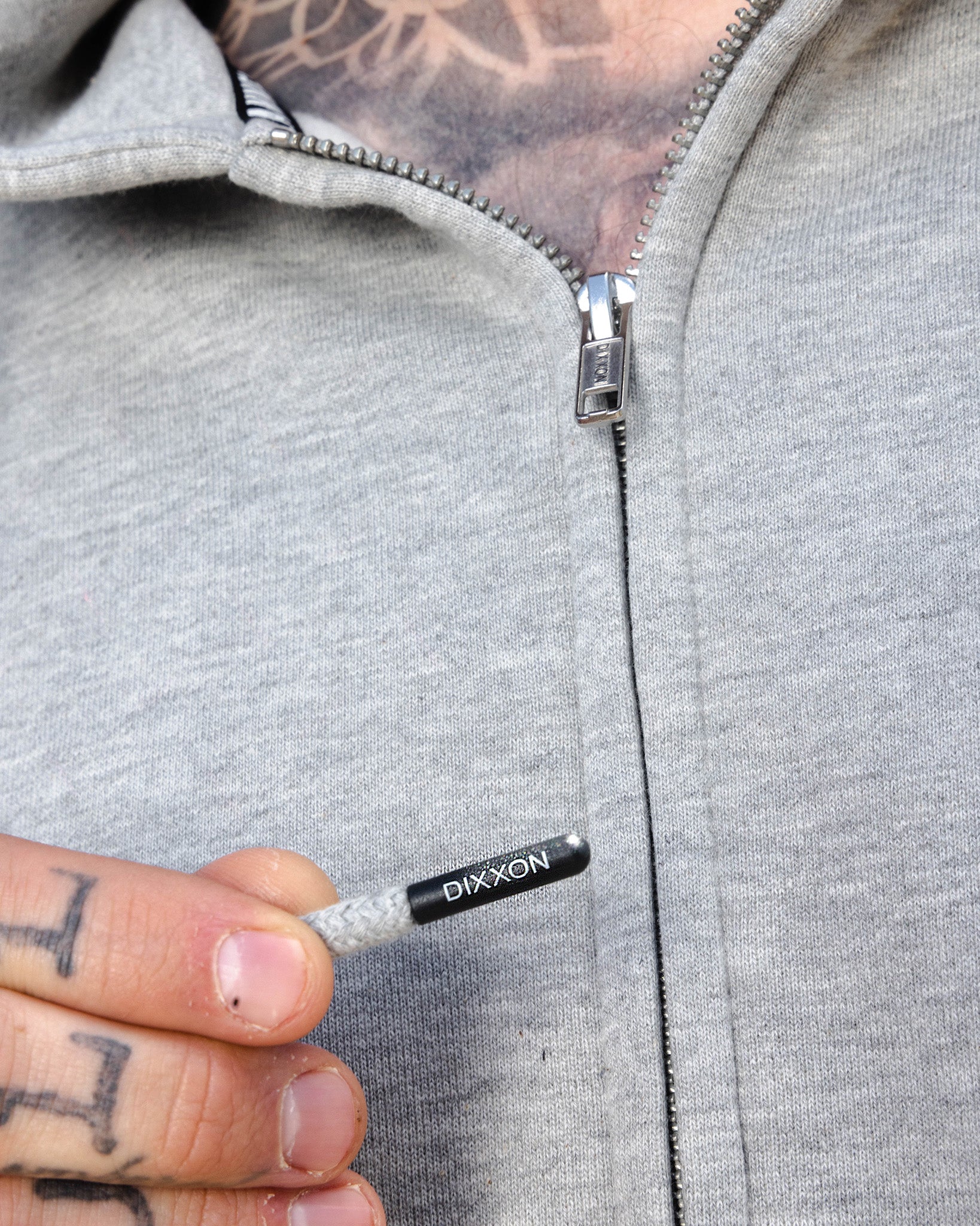 Black Working Class Logo Zip Up Hoodie - Heather Grey - Dixxon Flannel Co.