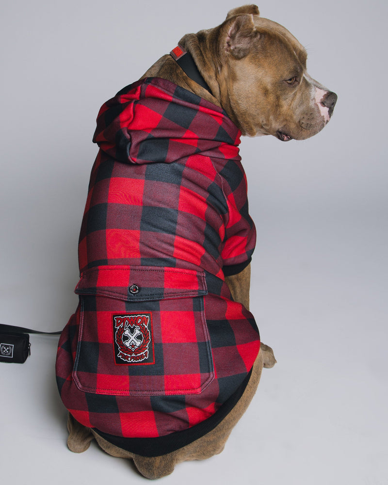 Redrum Flannel Print Dog Hoodie | Dixxon Flannel Co.