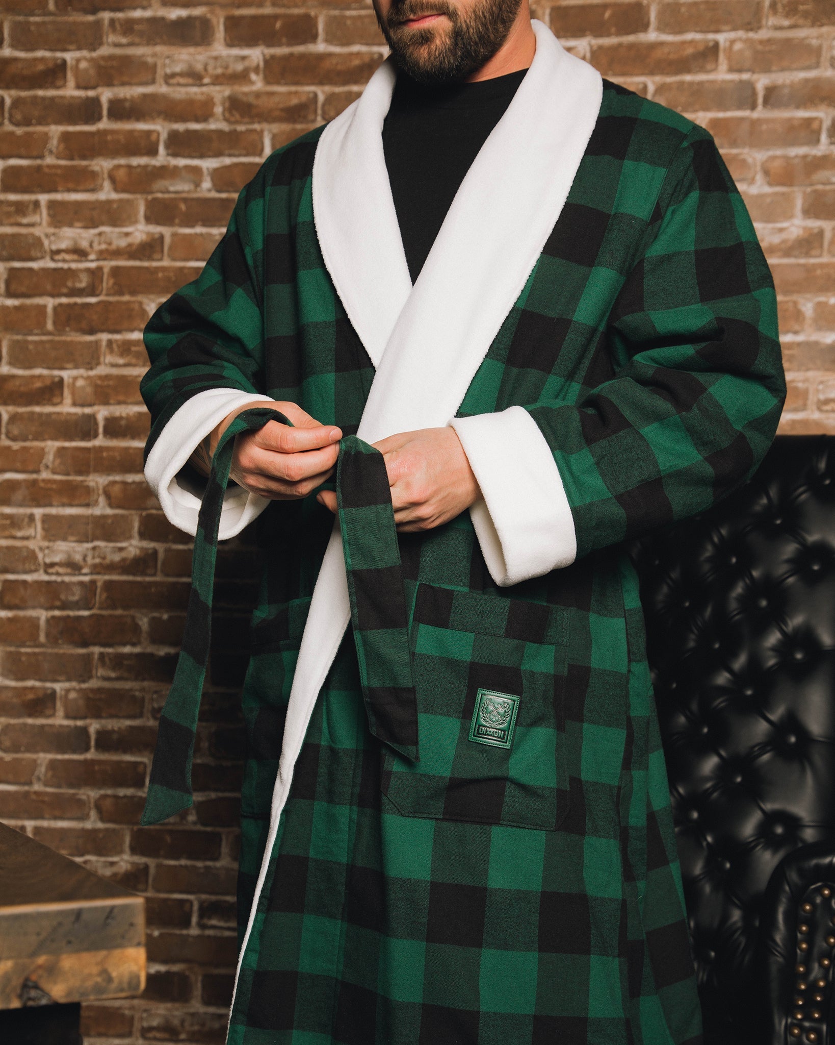Fleece-Lined Robe - Evergreen | Dixxon Flannel Co. – DIXXON UK