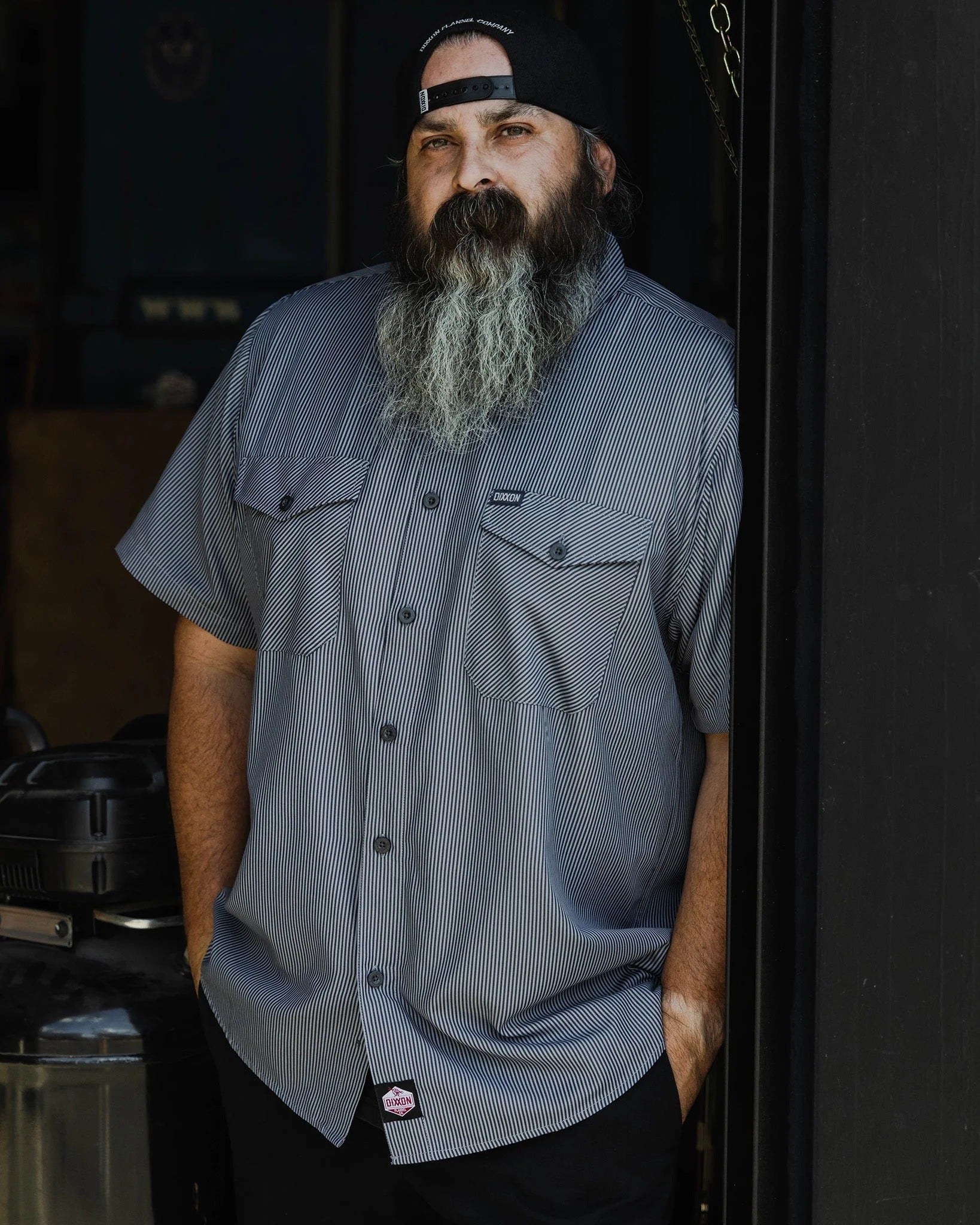 WorkForce Short Sleeve Work Shirt - Charcoal & Navy | Dixxon