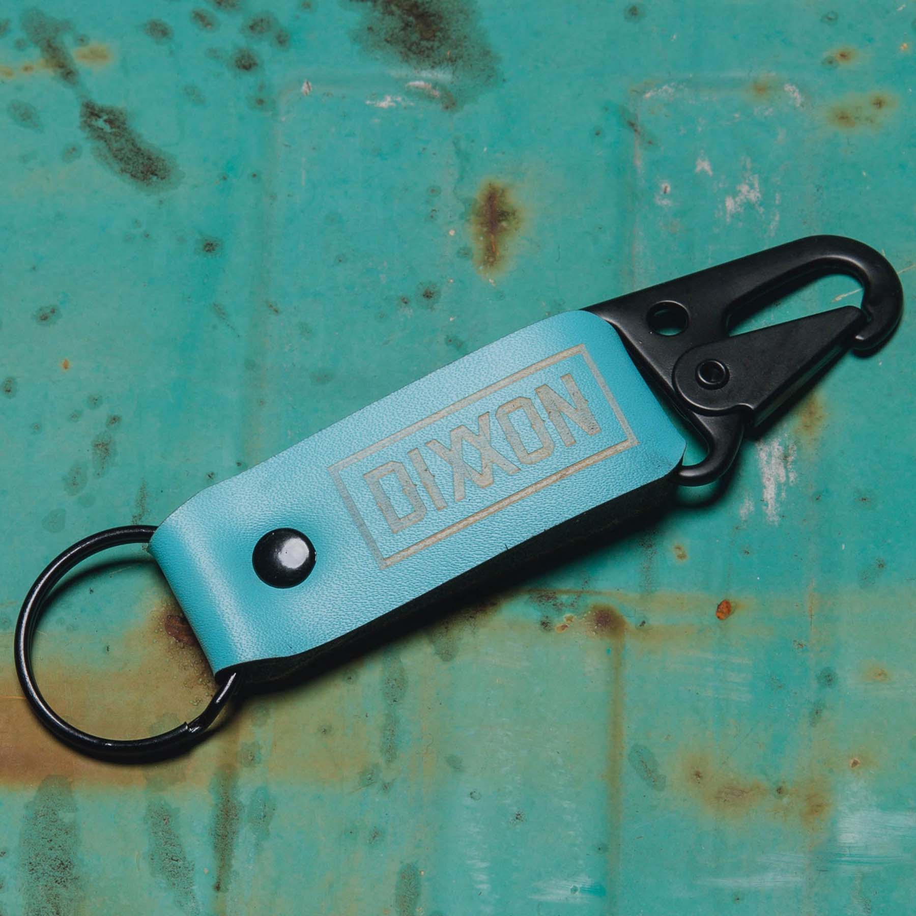 Leather Keychain Clip - Blue