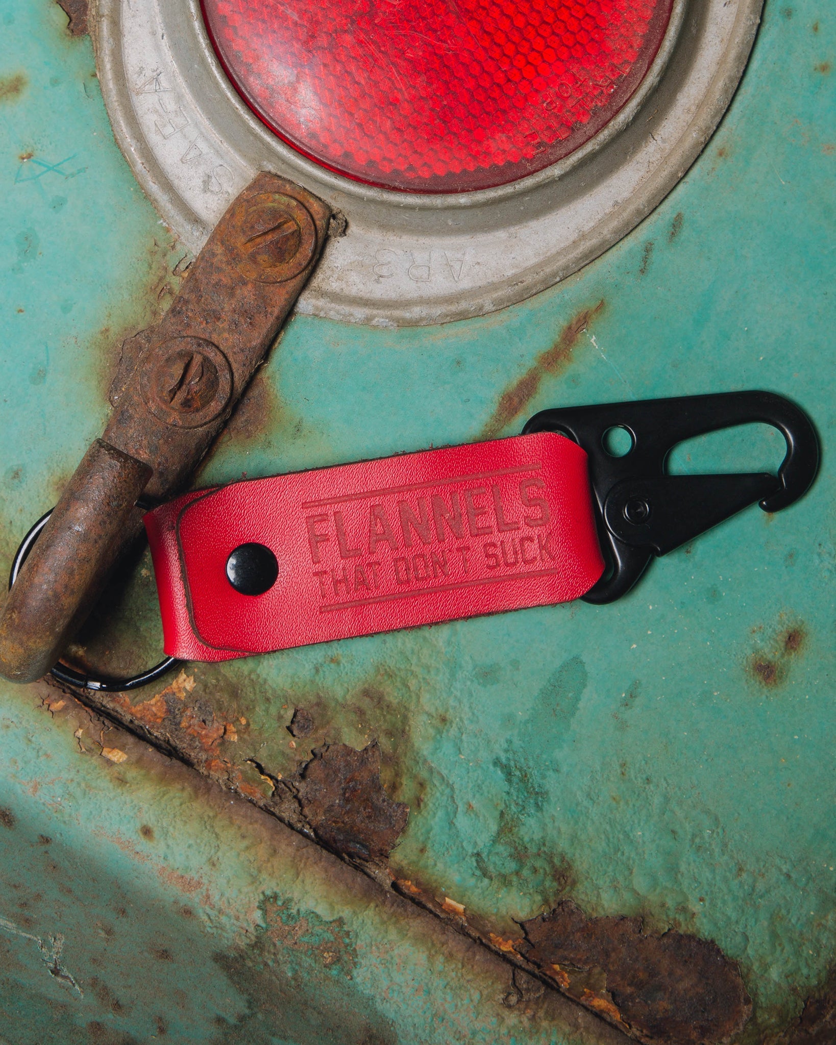 Leather Keychain Clip - Red - Dixxon Flannel Co.