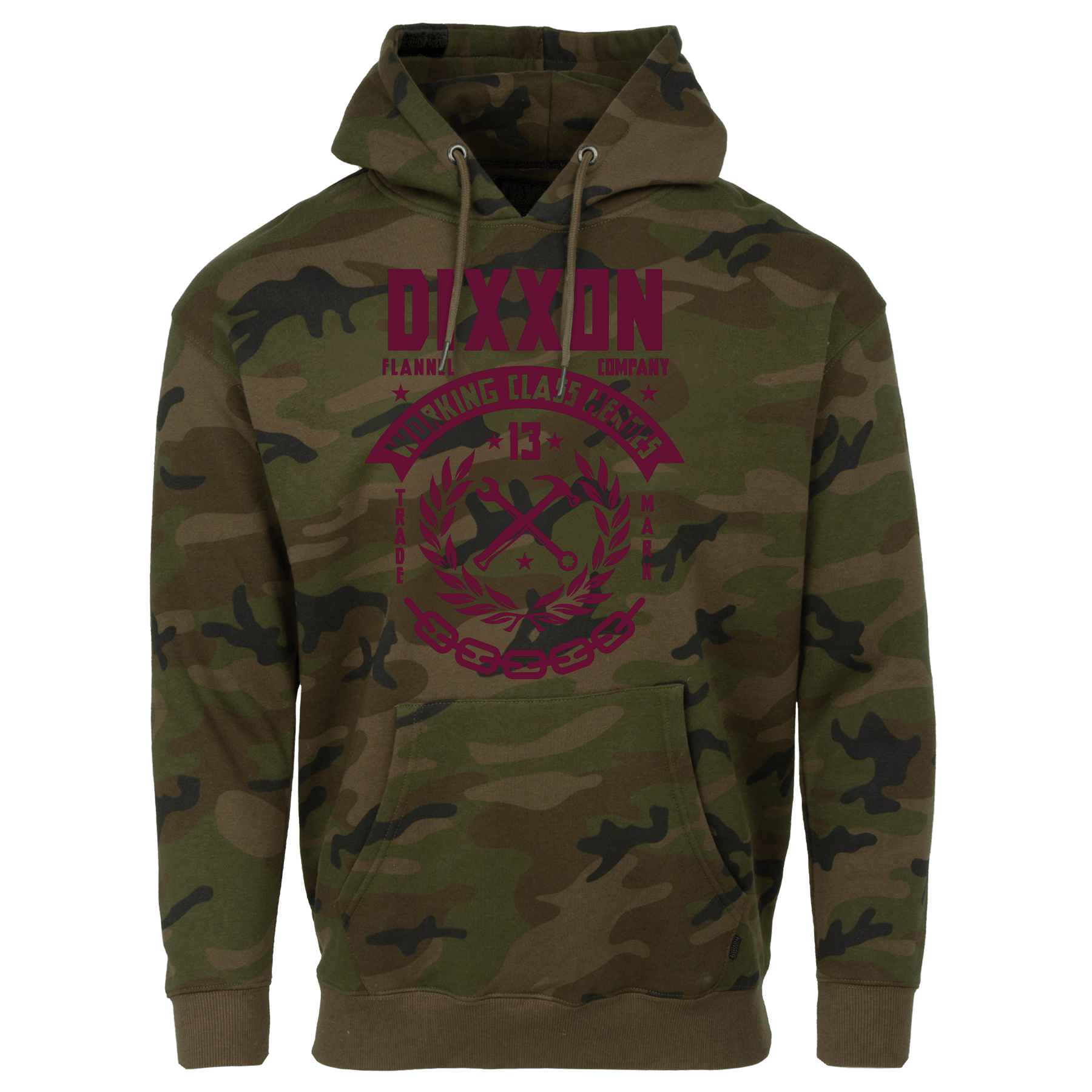 Maroon Weld Pullover Hoodie - Camo