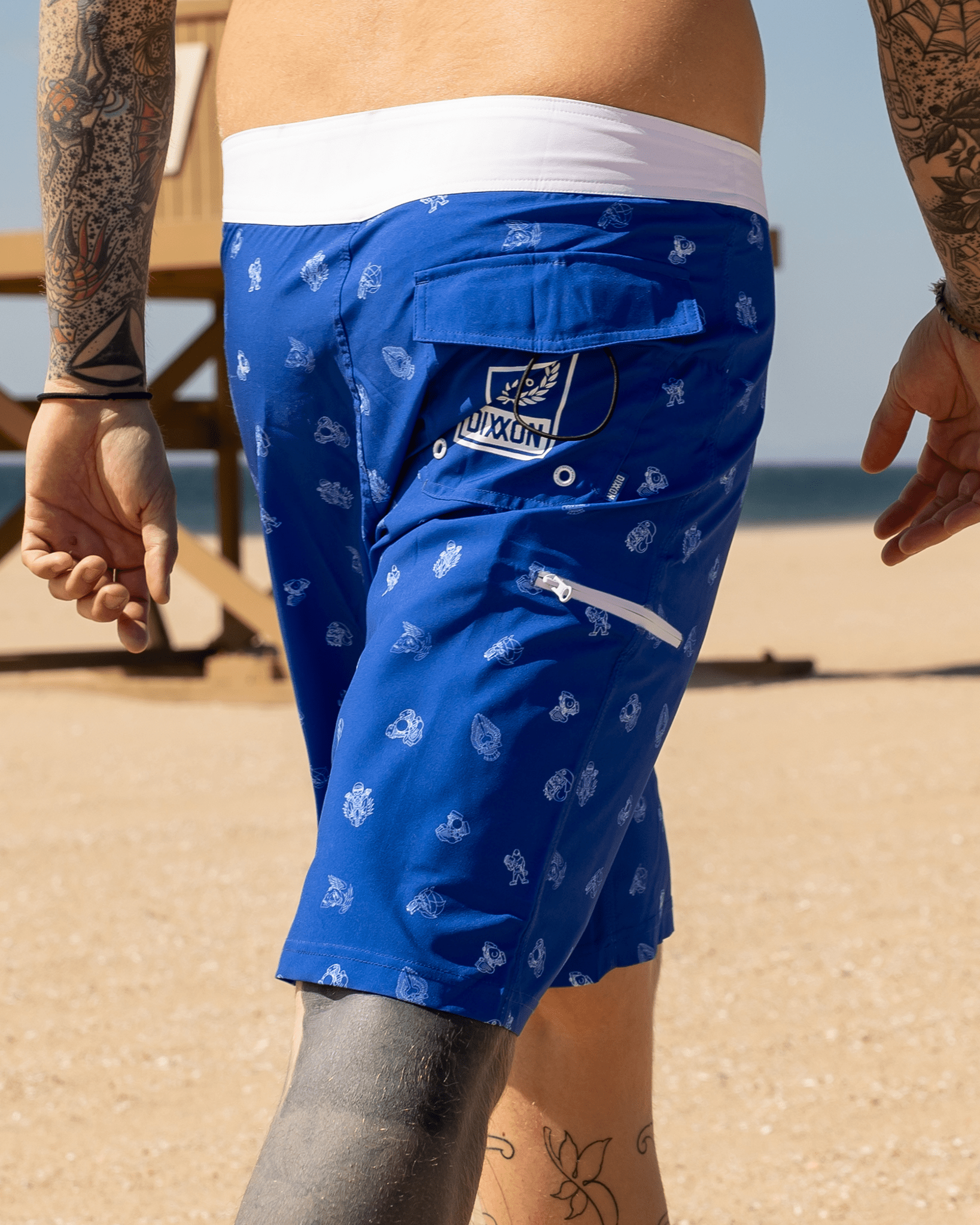 Reaper Madness Boardshorts - Blue & White