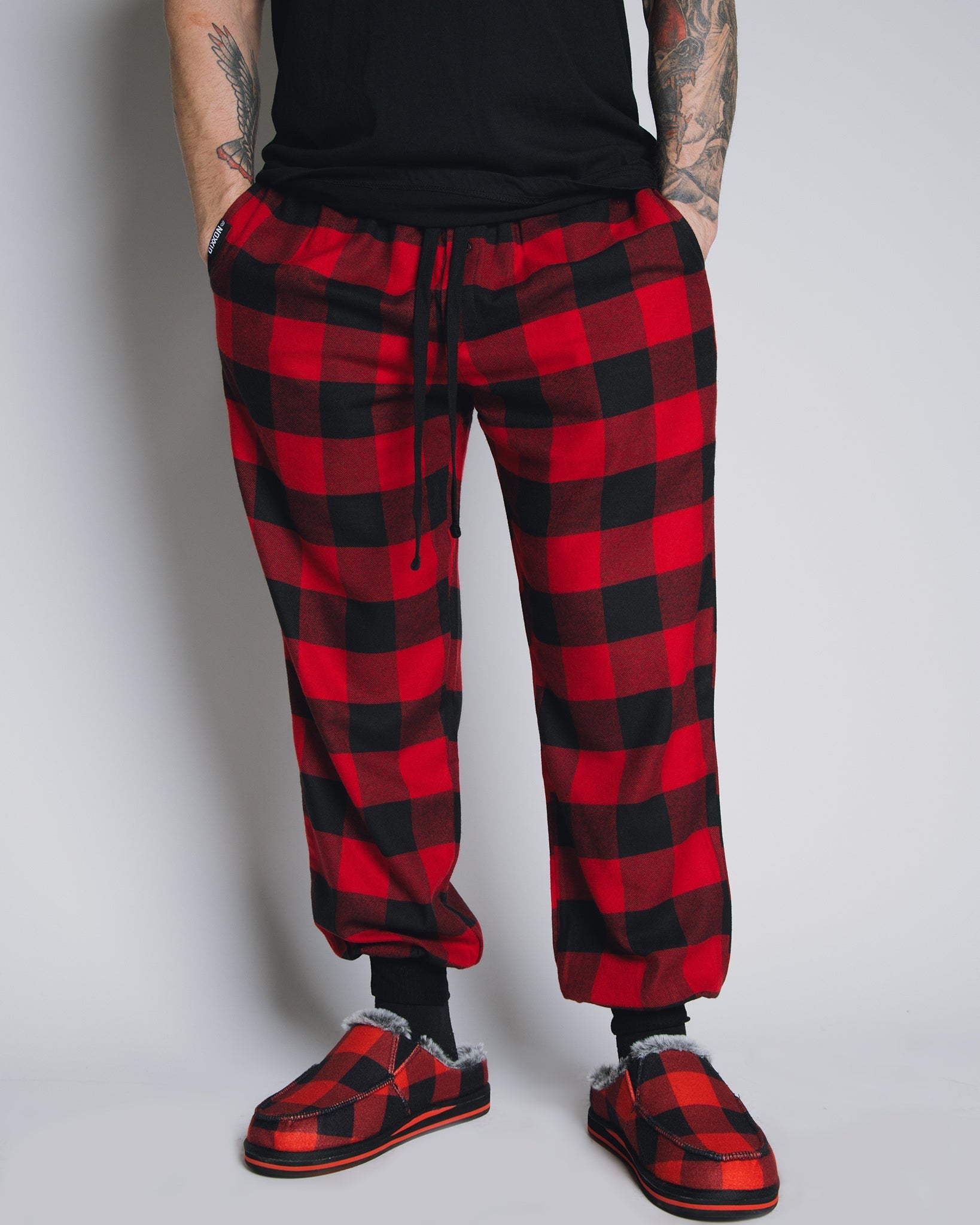 Plaid Mens Red Pj Pants Black Plaid Pants Mens Red Plaid Joggers Red Plaid Pajama Pants