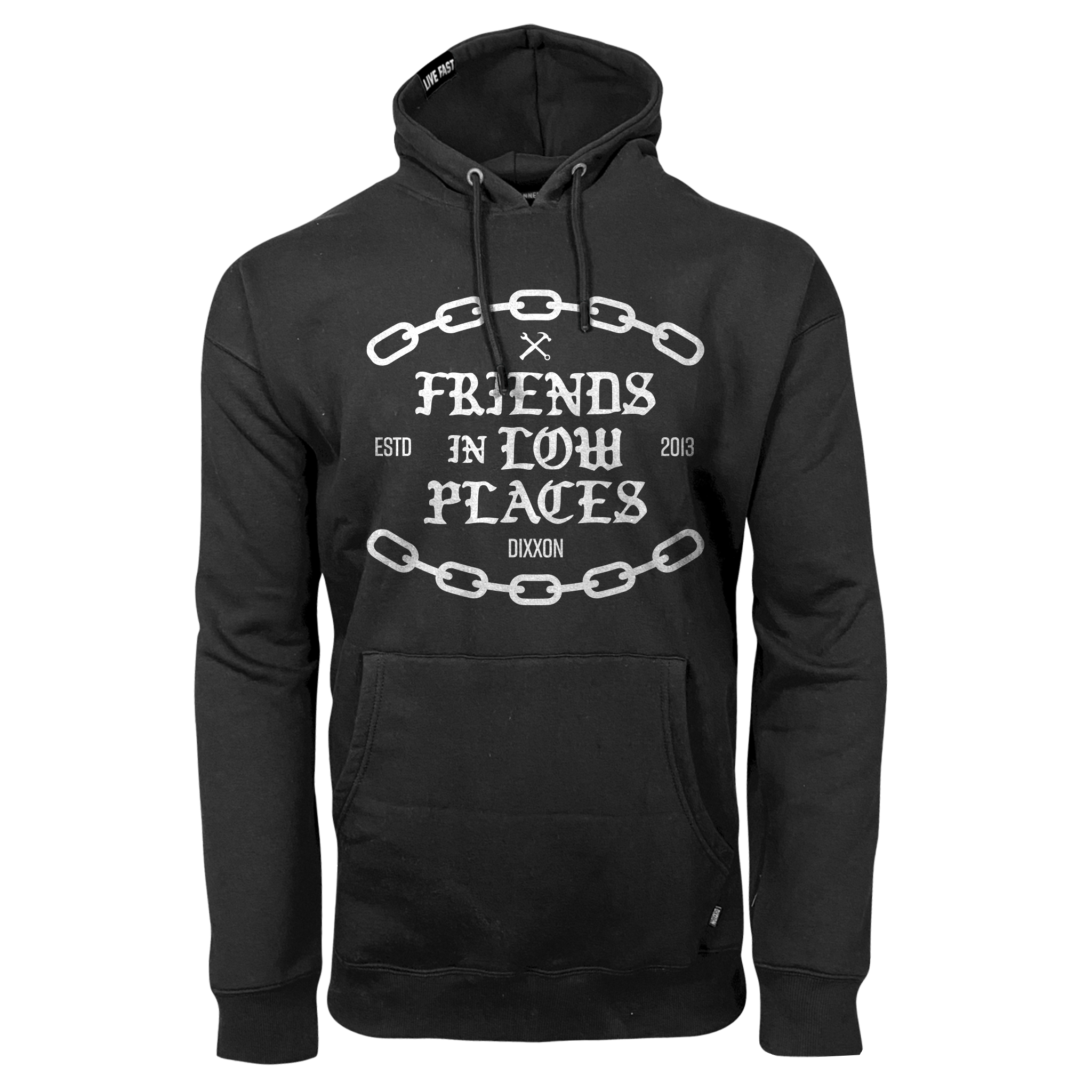 Men's Friends in Low Places Hoodie - Black/White | Dixxon Flannel Co.