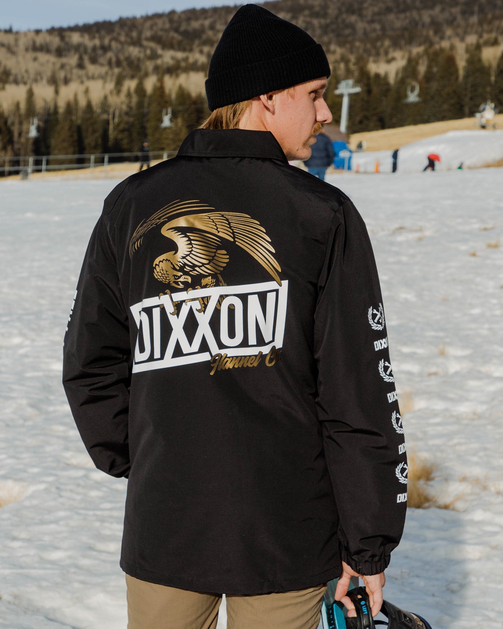 White & Gold Golden Eagle Coaches Jacket - Black - Dixxon Flannel Co.