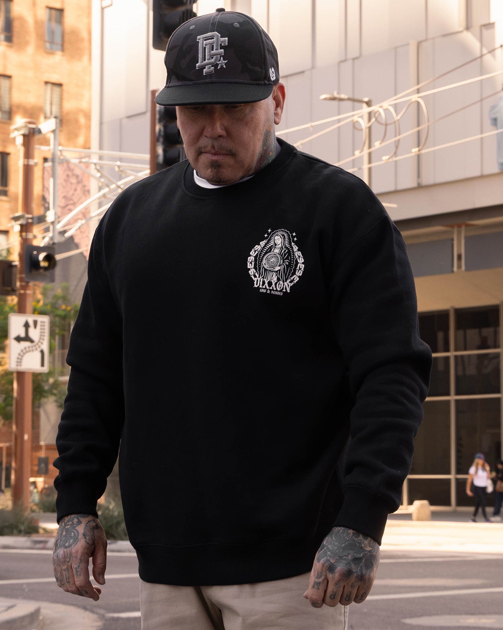 White Low & Behold Crewneck Sweatshirt - Black - Dixxon Flannel Co.