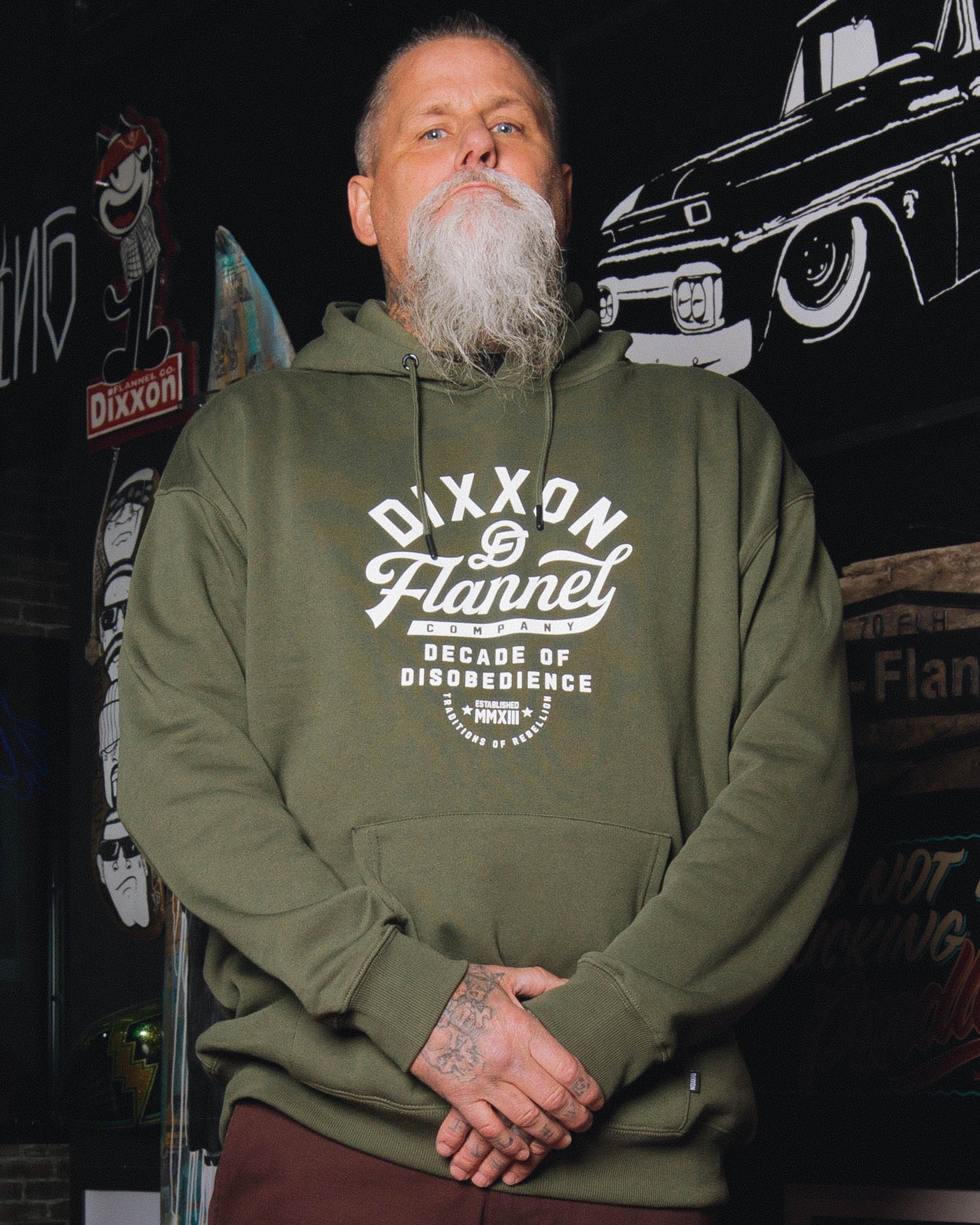 White Pastime Hoodie - O.D. Green