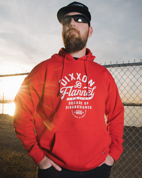 White Pastime Pullover Hoodie - Red | Dixxon Flannel Co.