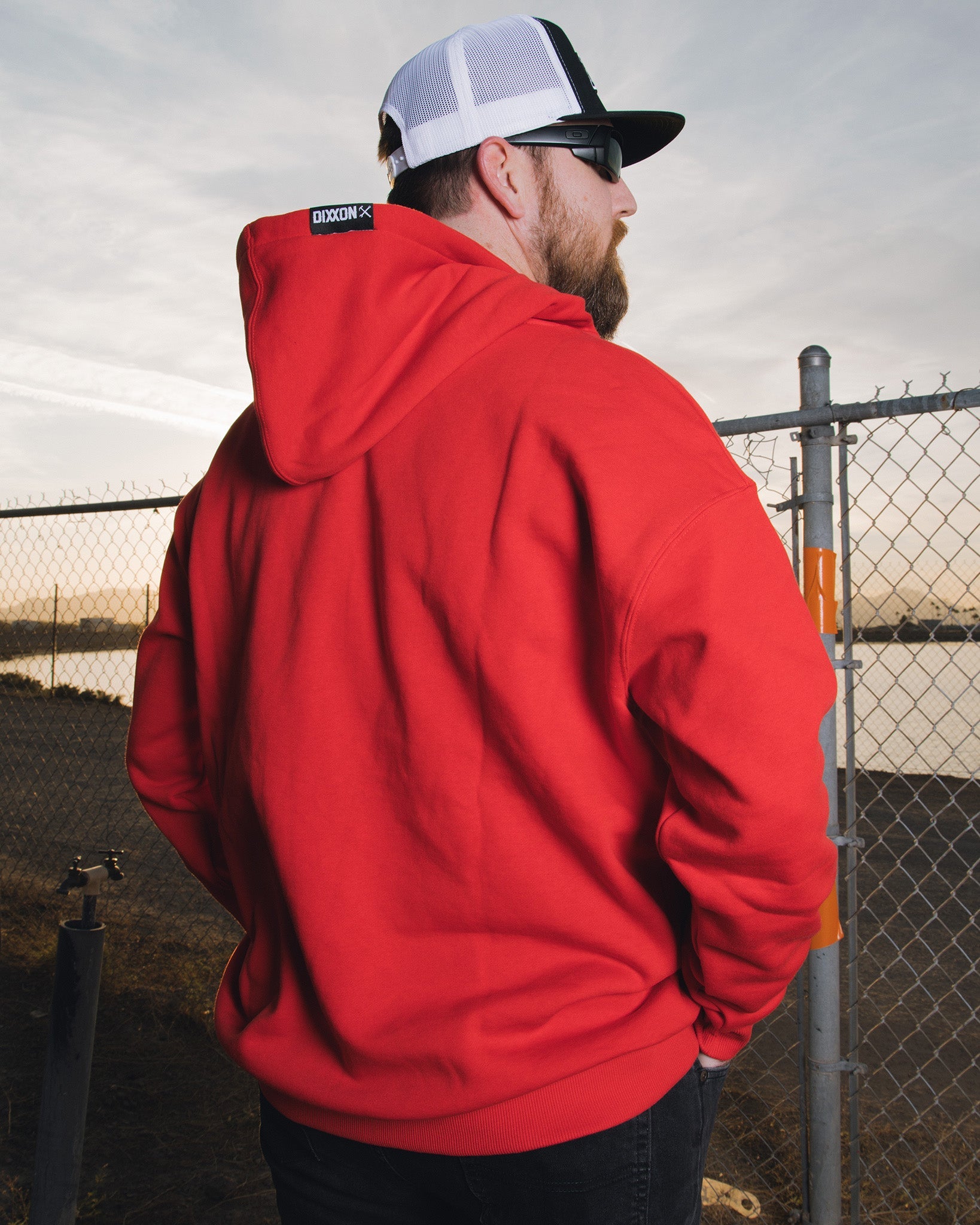 White Pastime Pullover Hoodie - Red | Dixxon Flannel Co.