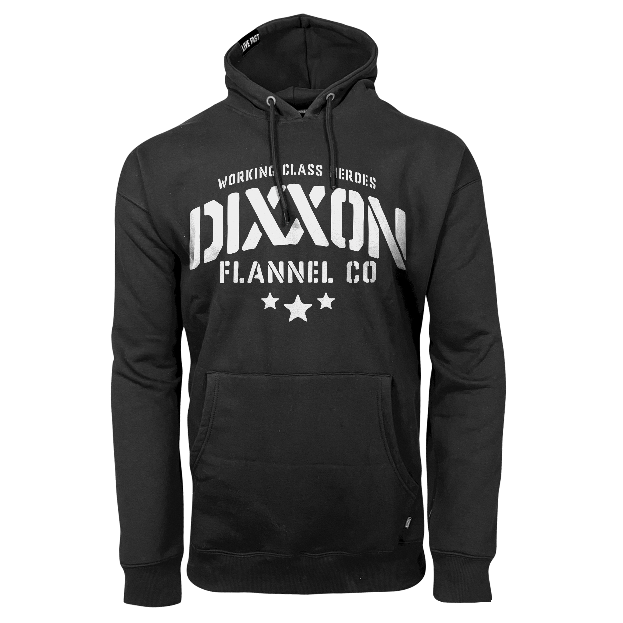 Men's White Stencil Pullover Hoodie - Black | Dixxon Flannel Co.