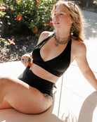 Women's Black Essential High Waisted Bikini Bottom - Dixxon Flannel Co.