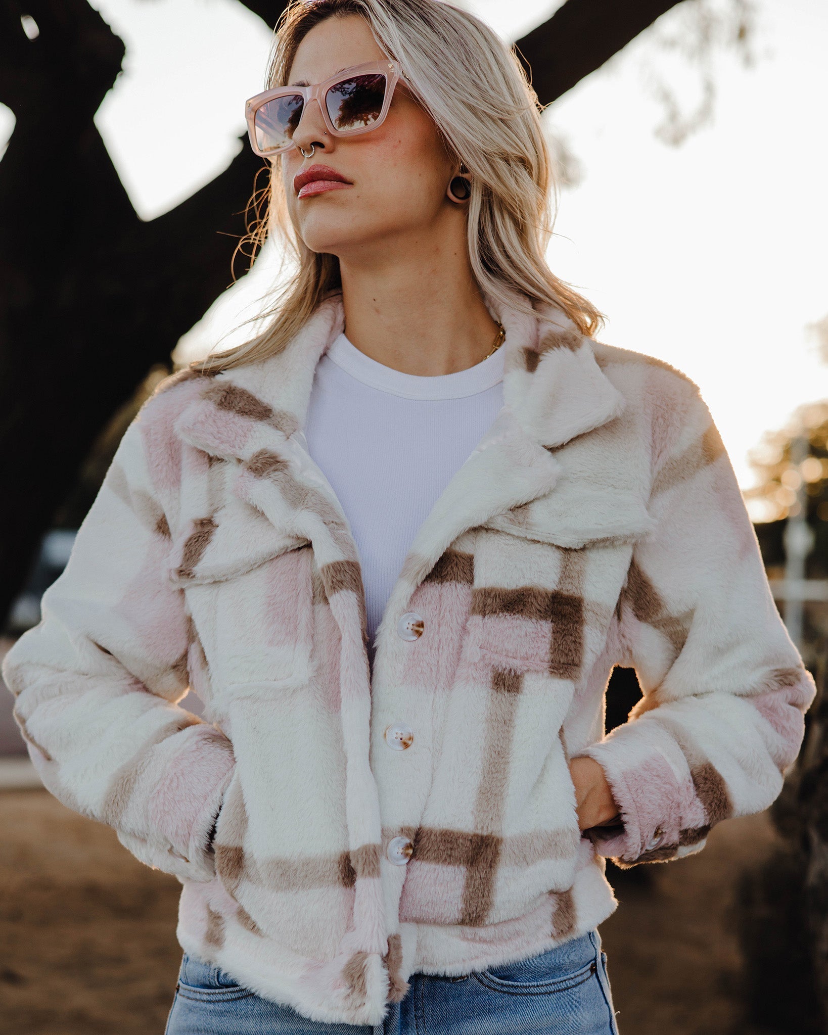 Women's Cropped Shacket - Dusty Rose - Dixxon Flannel Co.