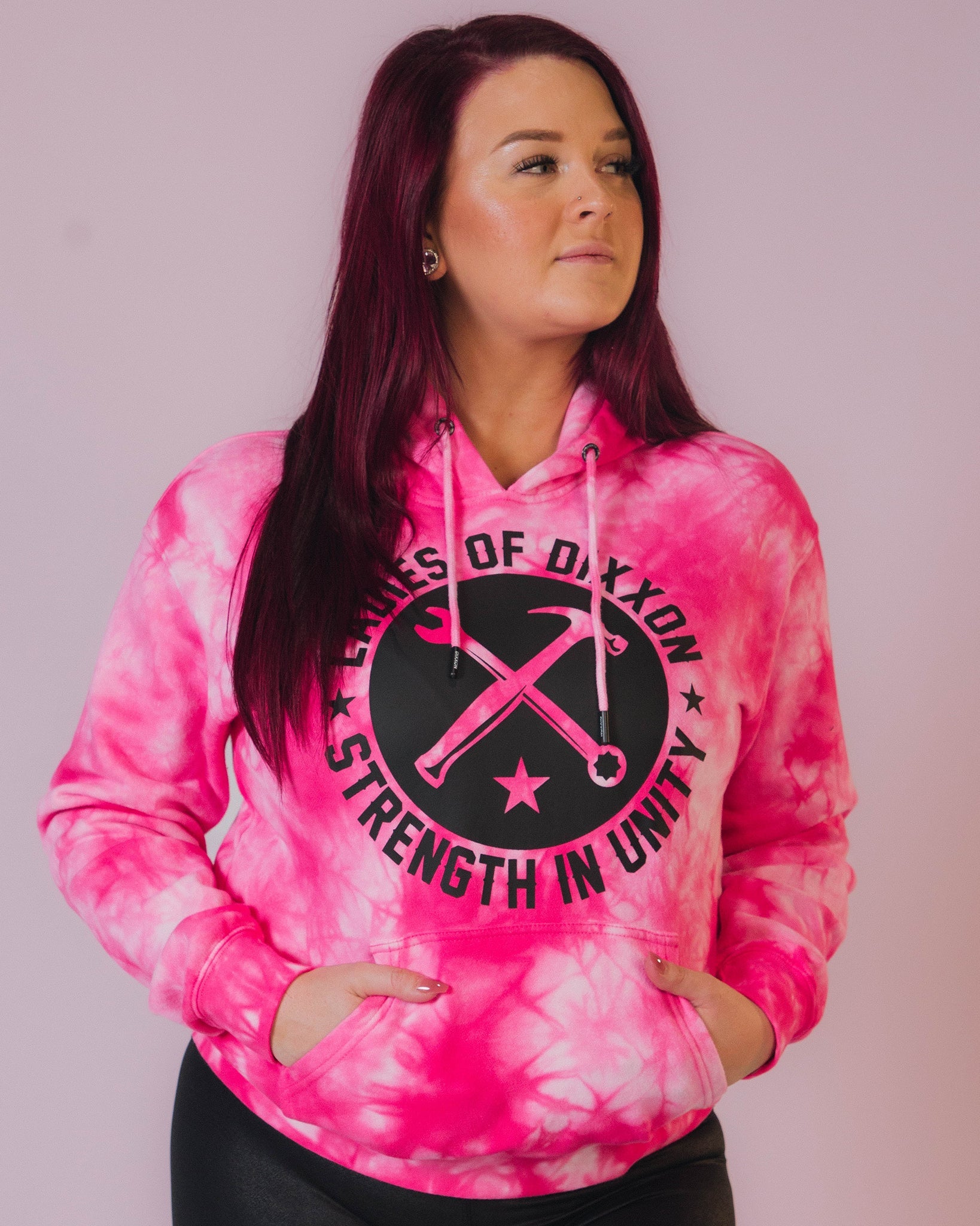 Ladies Of Dixxon Tie Dye Hoodie - Pink