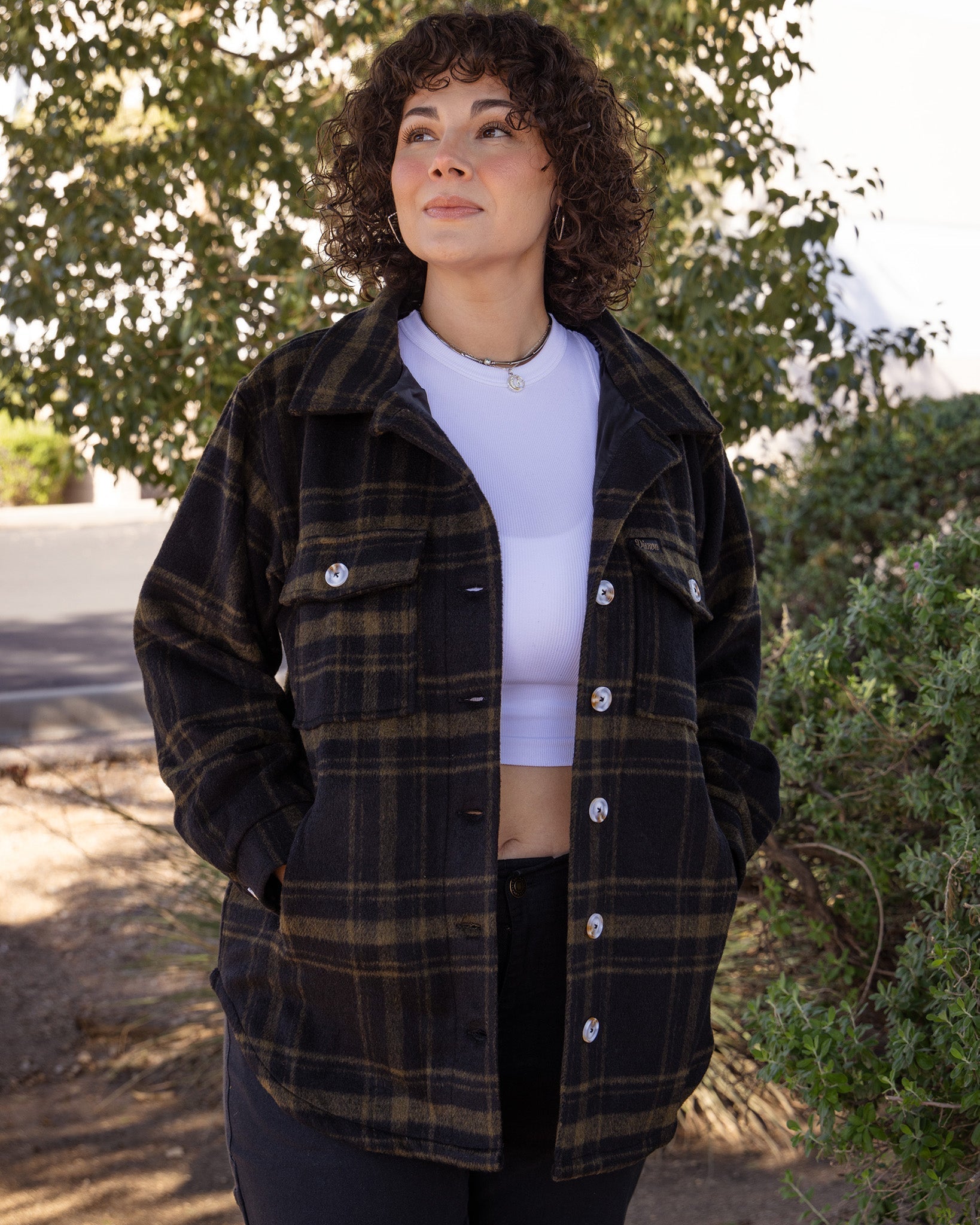 Women's Long Shacket - Brown & Black - Dixxon Flannel Co.
