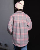 Women's Long Shacket - Grey & Pink - Dixxon Flannel Co.