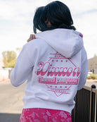 Women's Pink Stardust Zip Up Hoodie - White - Dixxon Flannel Co.