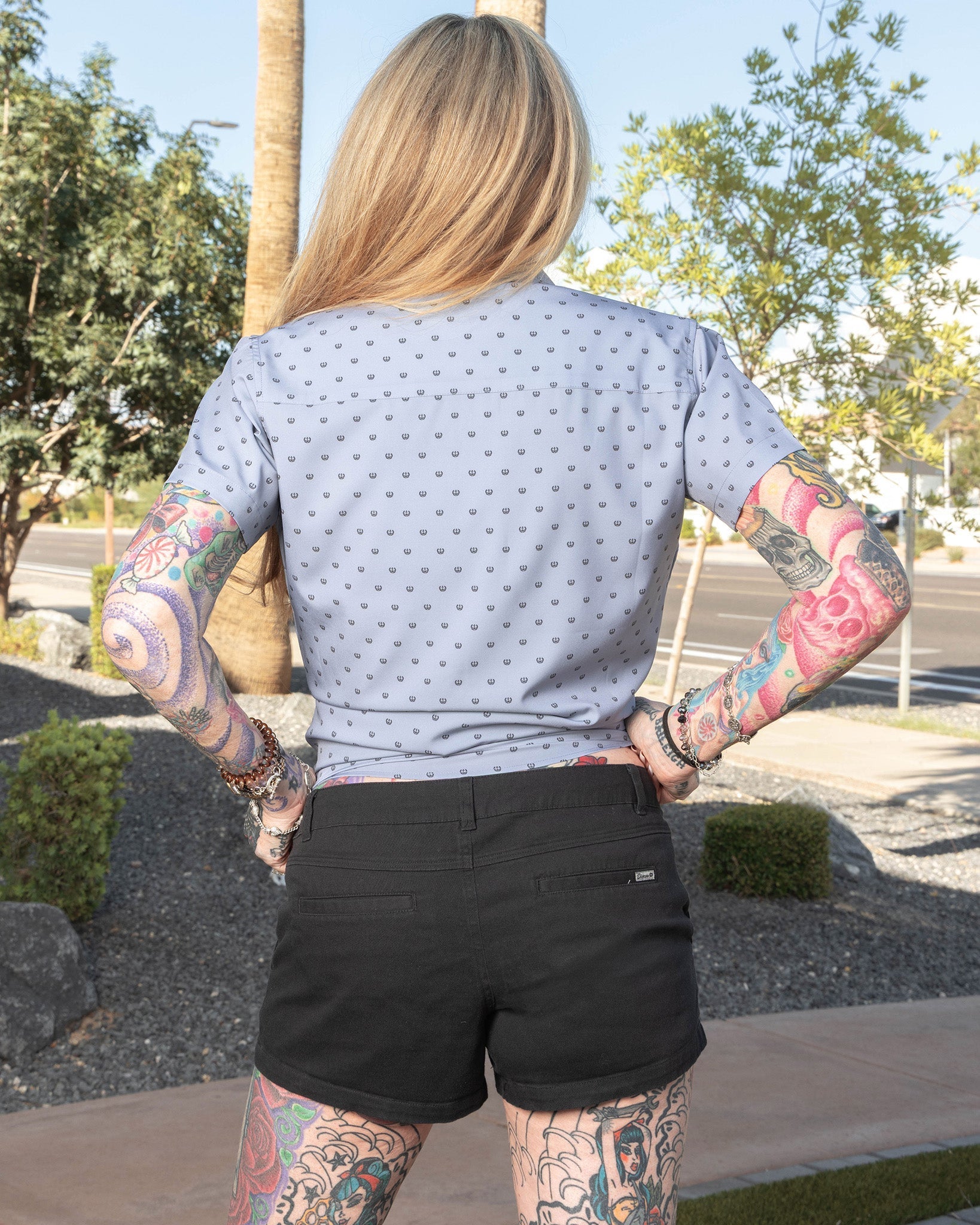 Women's Salty Crest Party Shirt - Black & Gray - Dixxon Flannel Co.