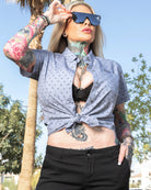 Women's Salty Crest Party Shirt - Black & Gray - Dixxon Flannel Co.