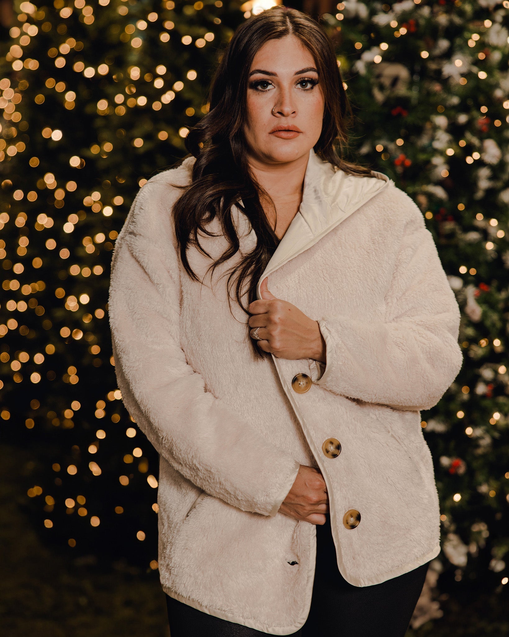 Women's Sherpa Cardigan - Latte | Dixxon Flannel Co. – DIXXON UK