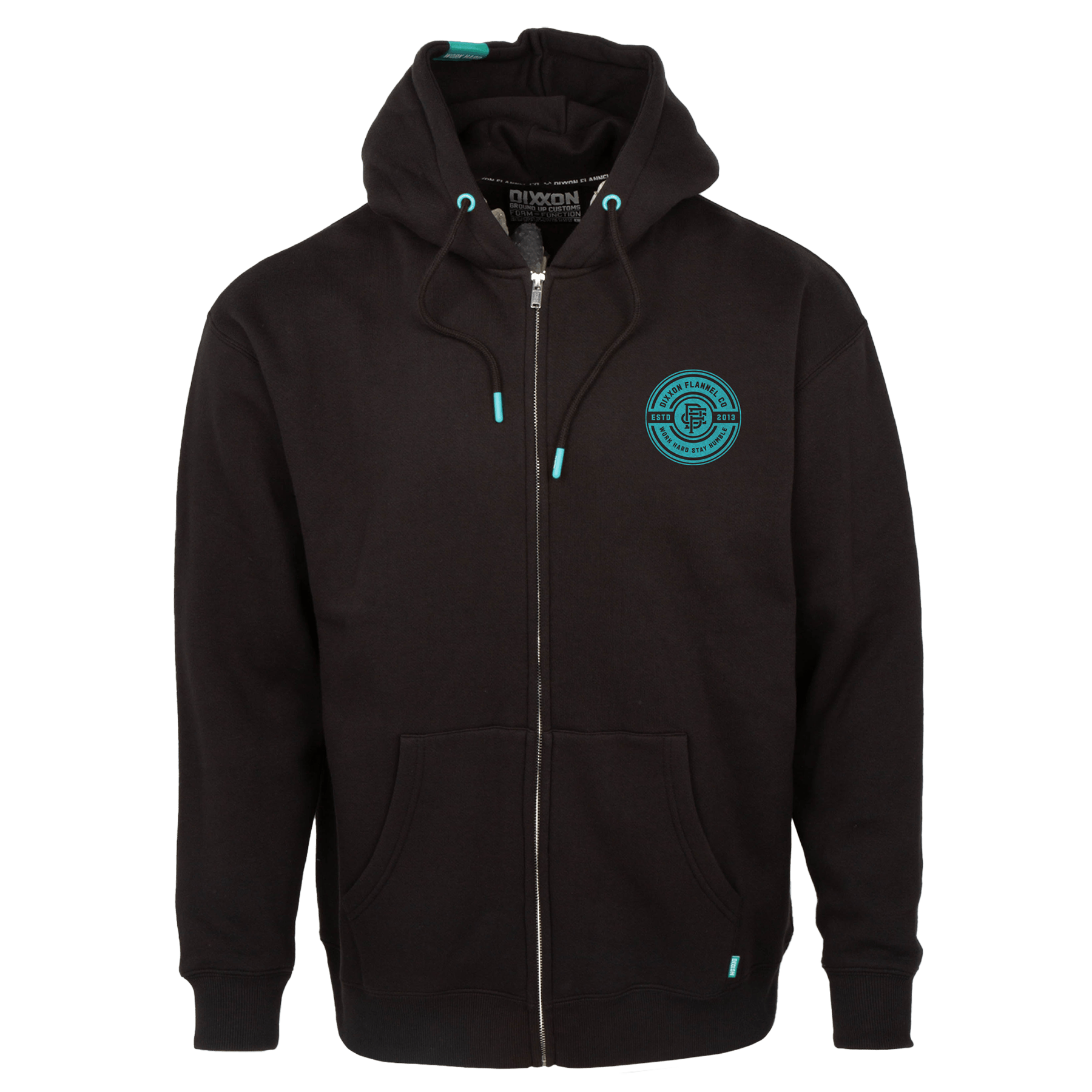 Women's Tiffany Work Hard Badge Zip Up - Black - Dixxon Flannel Co.