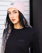 Women's Waffle Knit Long Sleeve Tee - Black - Dixxon Flannel Co.