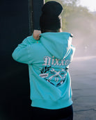 Women's White & Black Award Crest Zip Up - Tiffany - Dixxon Flannel Co.