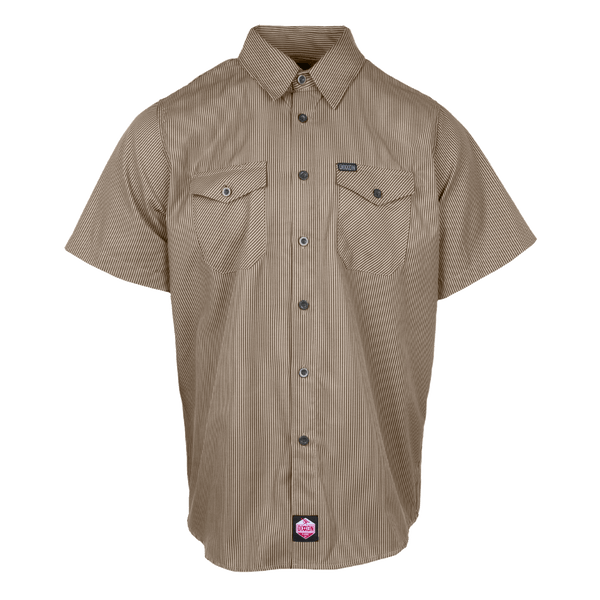 WorkForce Short Sleeve Work Shirt - Khaki & Black | Dixxon Flannel