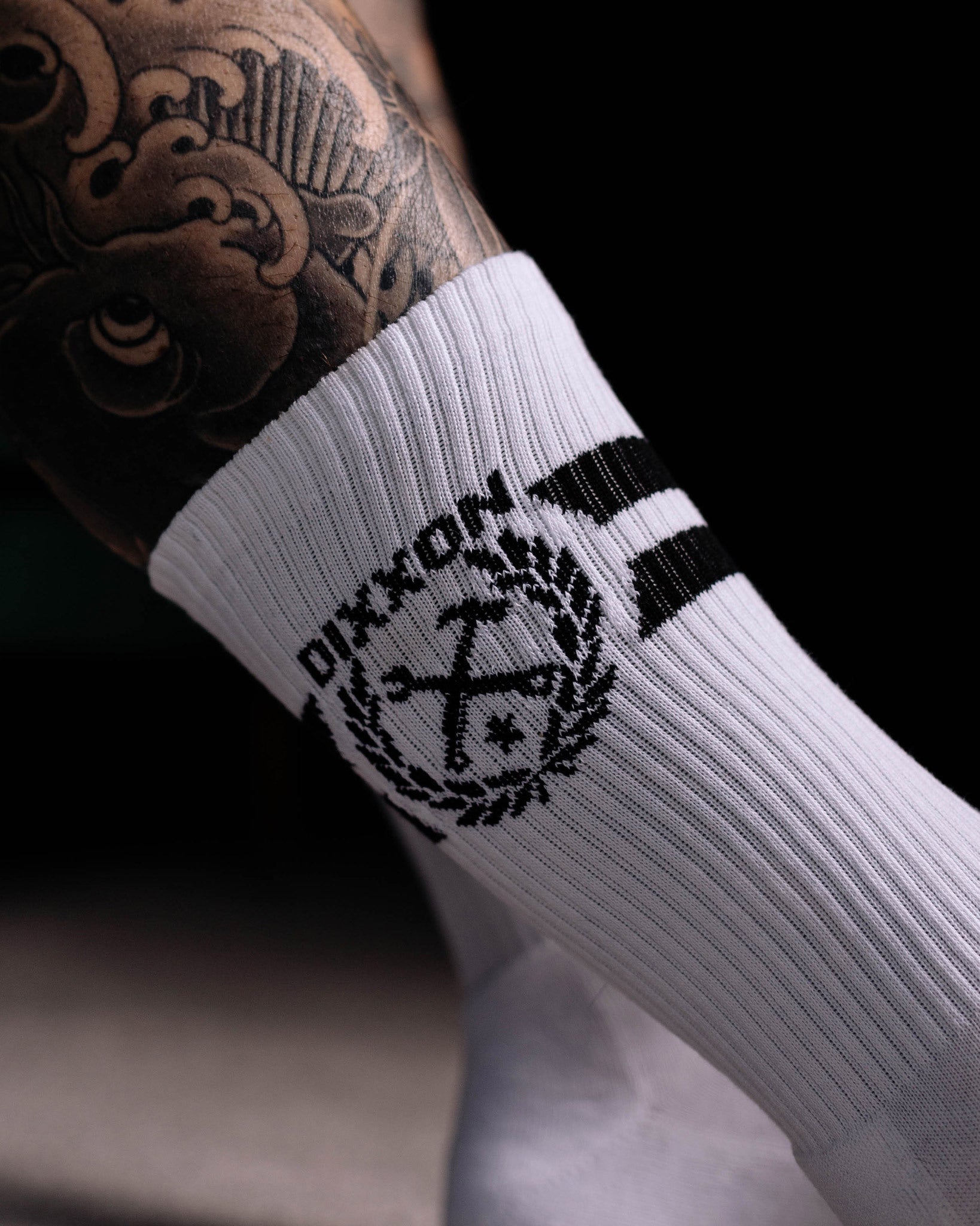 Dixxon Stay Humble Premium Crew Socks - White & Black