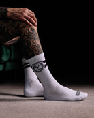 Dixxon Stay Humble Premium Crew Socks - White & Black