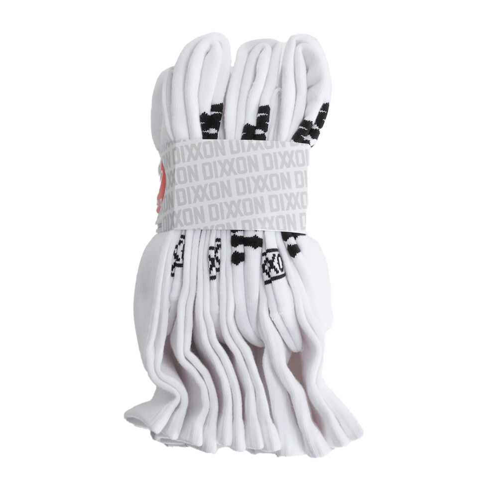 Dixxon 6pk Premium Crew Socks - White