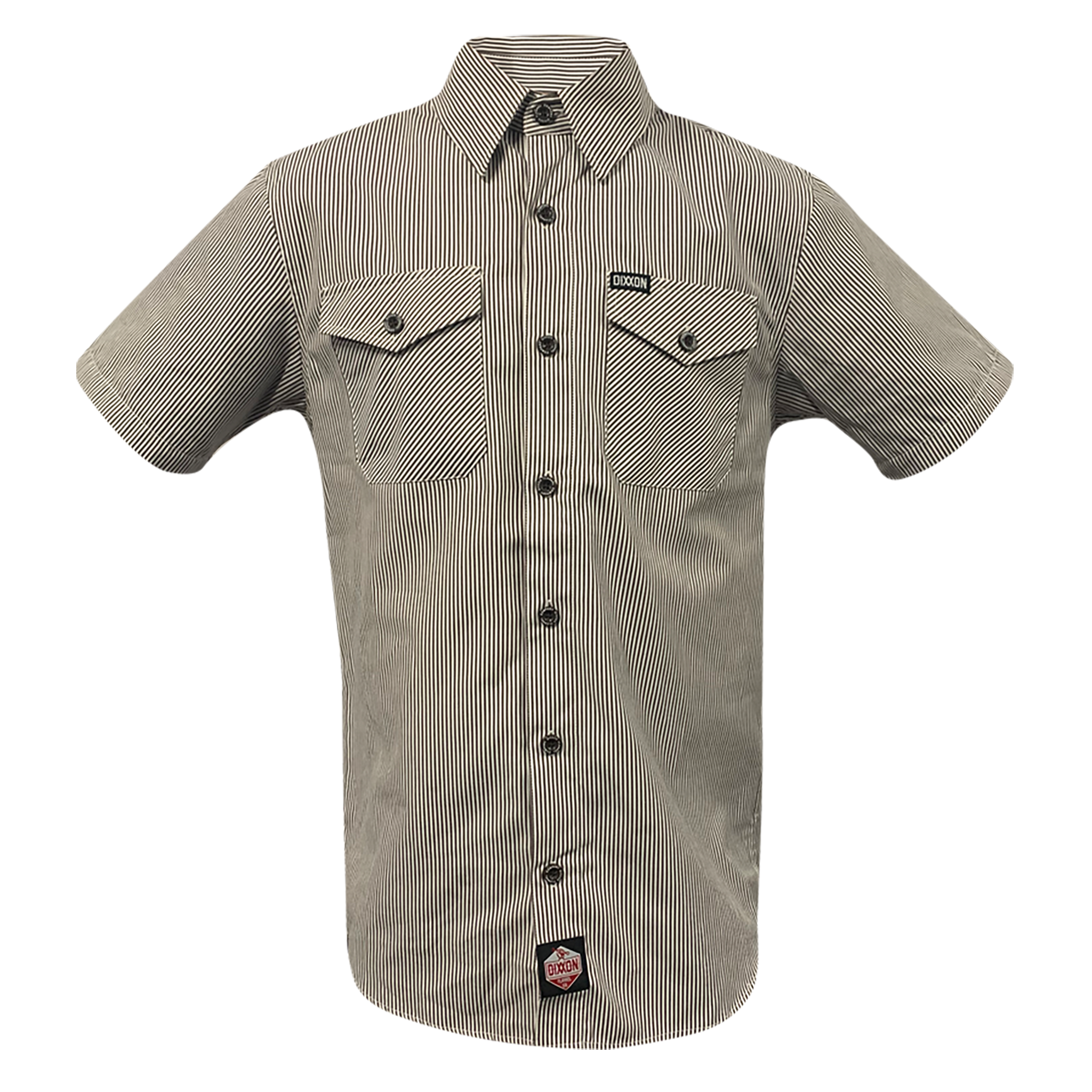 Dixxon WorkForce Short Sleeve Shirt - Brown/White Stripe